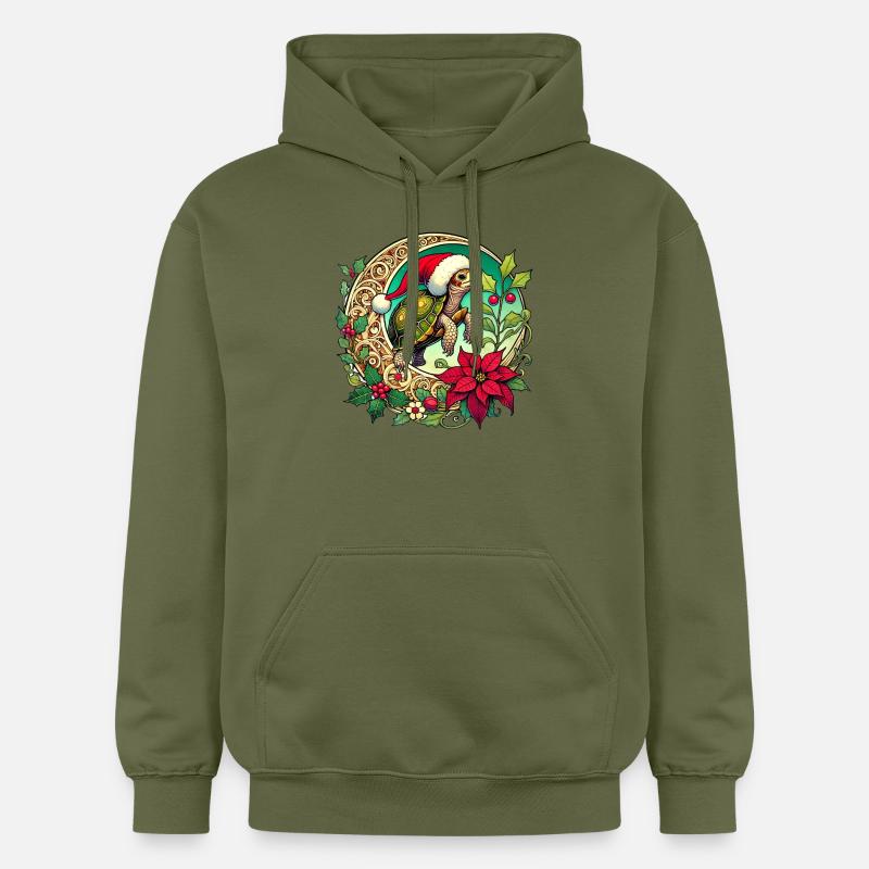 Tortue de Noël - Sweat à capuche Softstyle® Gildan Unisexe - vert militaire