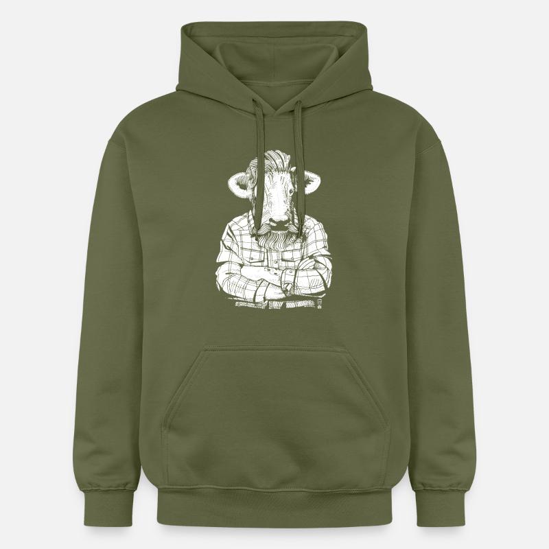 Mister Boeuf (version blanche) - Sweat à capuche Softstyle® Gildan Unisexe - vert militaire