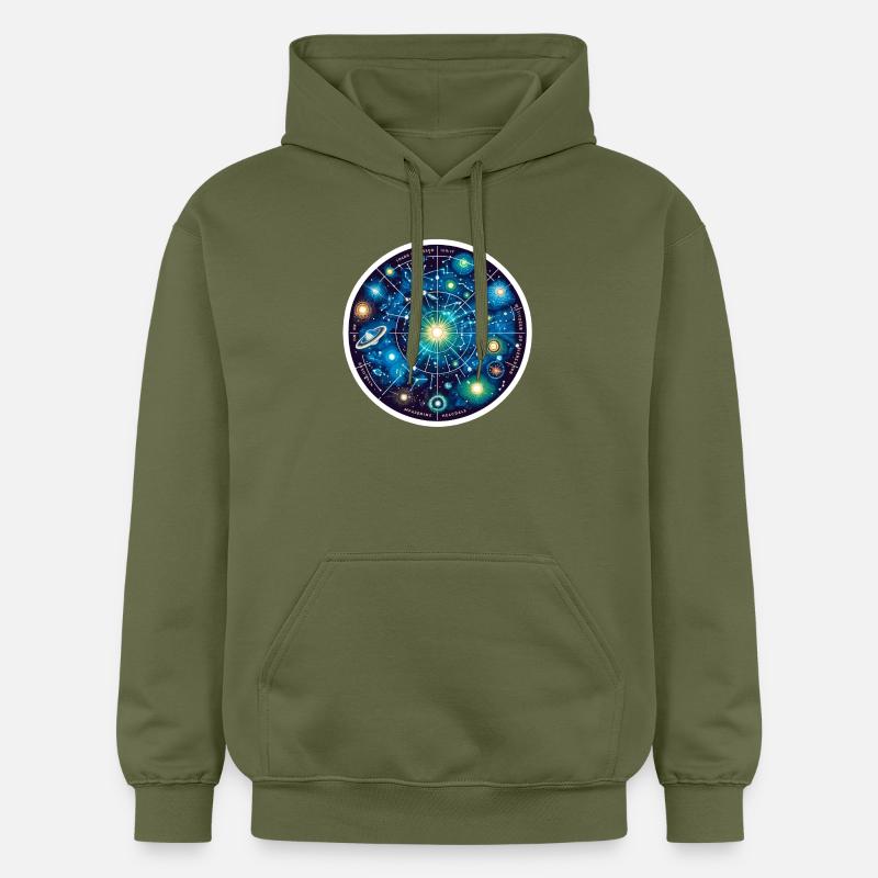 Constellations - Sweat à capuche Softstyle® Gildan Unisexe - vert militaire
