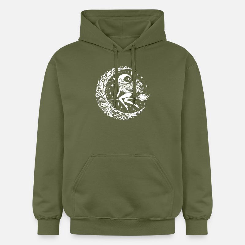 Sorcière sur balai - Sweat à capuche Softstyle® Gildan Unisexe - vert militaire