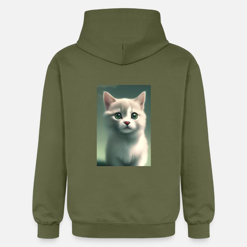Mignon bébé chat - Sweat à capuche Softstyle® Gildan Unisexe - vert militaire