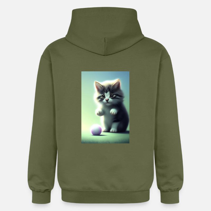 Petit bébé chat mignon - Sweat à capuche Softstyle® Gildan Unisexe - vert militaire