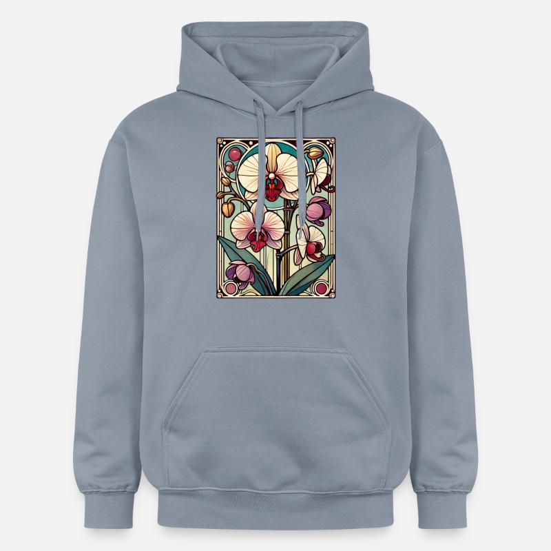 Orchidée de classe teintée - Sweat à capuche Softstyle® Gildan Unisexe - bleu