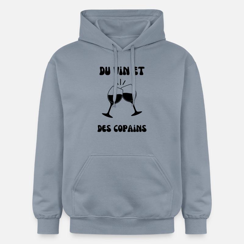 Du vin et des copains - Sweat à capuche Softstyle® Gildan Unisexe - bleu