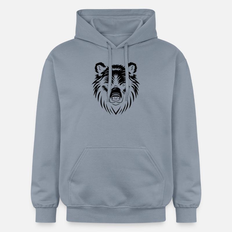Logo de l’ours stylisé - Sweat à capuche Softstyle® Gildan Unisexe - bleu