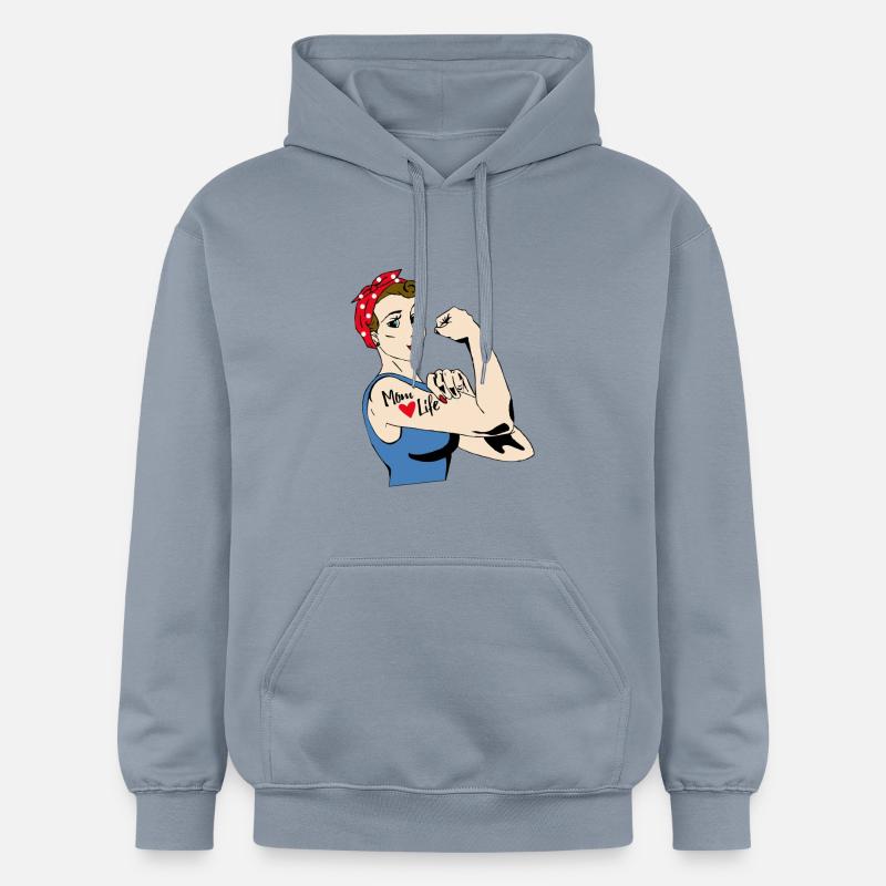 La vie de maman - Sweat à capuche Softstyle® Gildan Unisexe - bleu