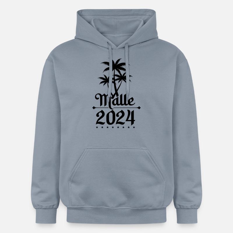 Malle 2024 Palmiers - Sweat à capuche Softstyle® Gildan Unisexe - bleu