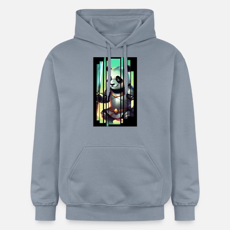 Panda chevalier - Sweat à capuche Softstyle® Gildan Unisexe - bleu