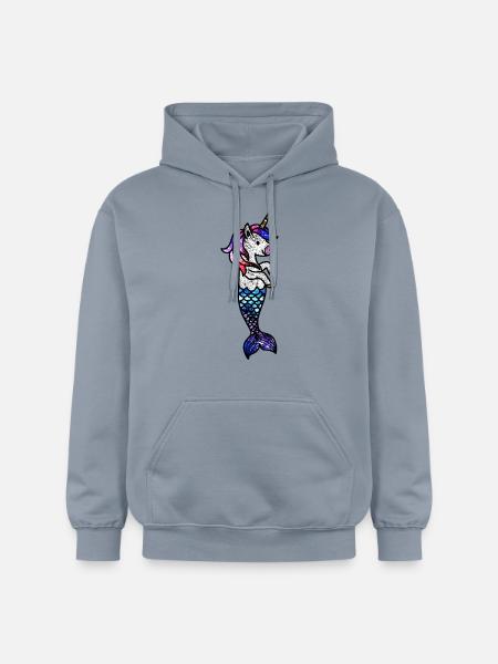 Kosmisches Meeres-Einhorn - Gildan Unisex Softstyle® Midweight Hoodie - Blau