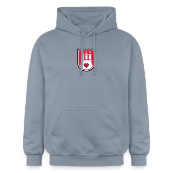hamburg wappen - Gildan Unisex Softstyle® Midweight Hoodie - Blau - Vorne - Liana (172cm) & Jaron (178cm)