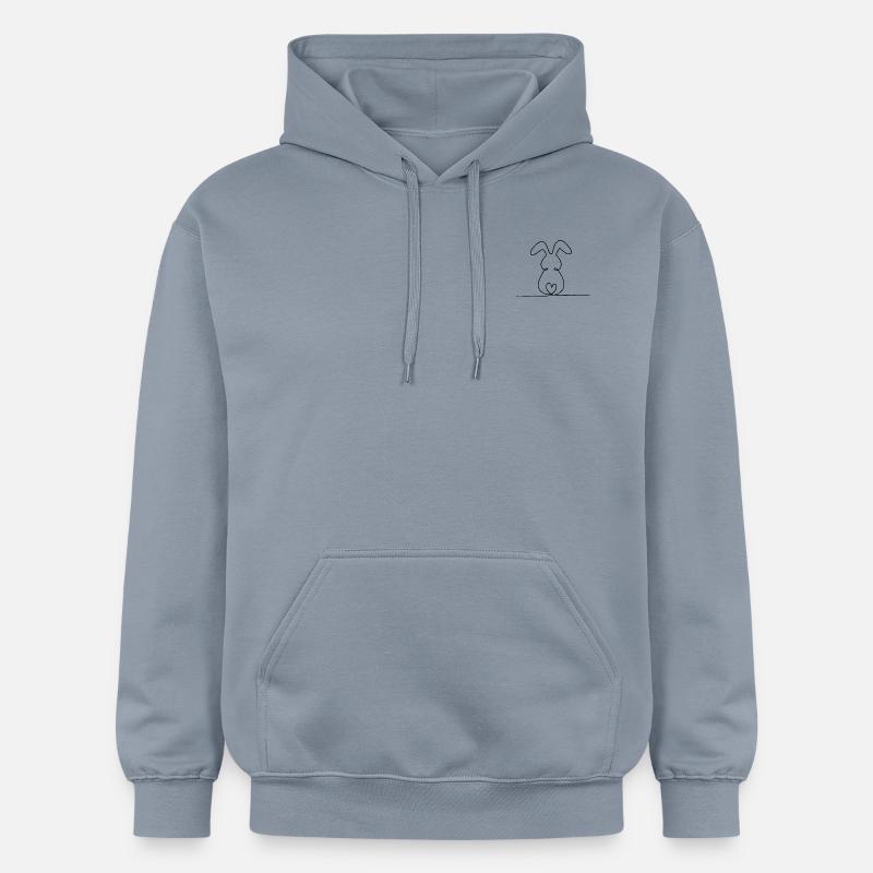 Lapin à une ligne - Sweat à capuche Softstyle® Gildan Unisexe - bleu