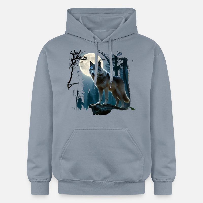 Lune du loup - Sweat à capuche Softstyle® Gildan Unisexe - bleu