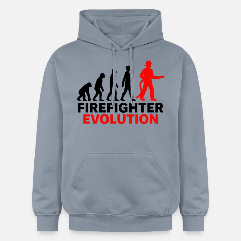 Firefighter Evolution Hero Gift Cool - Gildan Unisex Softstyle® Midweight Hoodie - blue