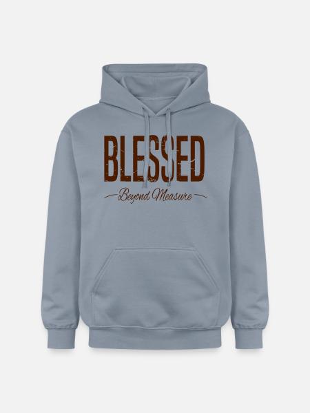 BLESSED Beyond Measure grunge - Gildan Unisex Softstyle® Midweight Hoodie - blue