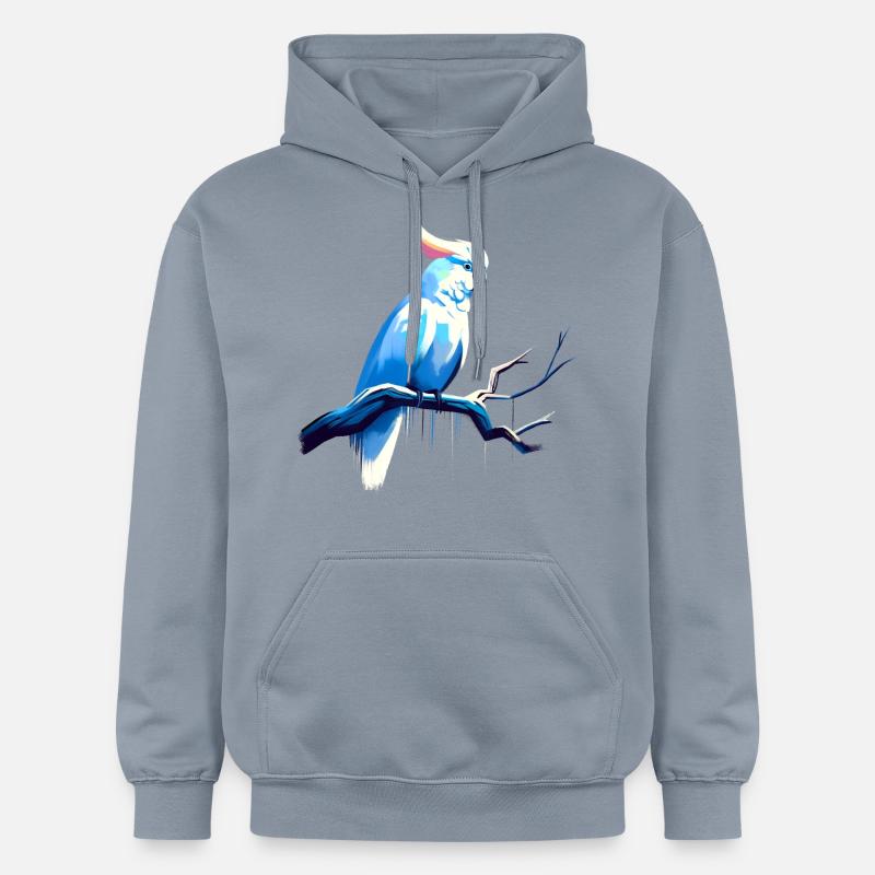 Cacatoès sur une branche - Sweat à capuche Softstyle® Gildan Unisexe - bleu