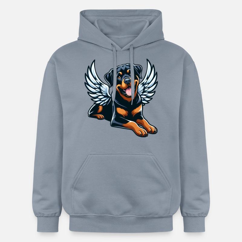 Mignon Rottweiler ange style comique - Sweat à capuche Softstyle® Gildan Unisexe - bleu