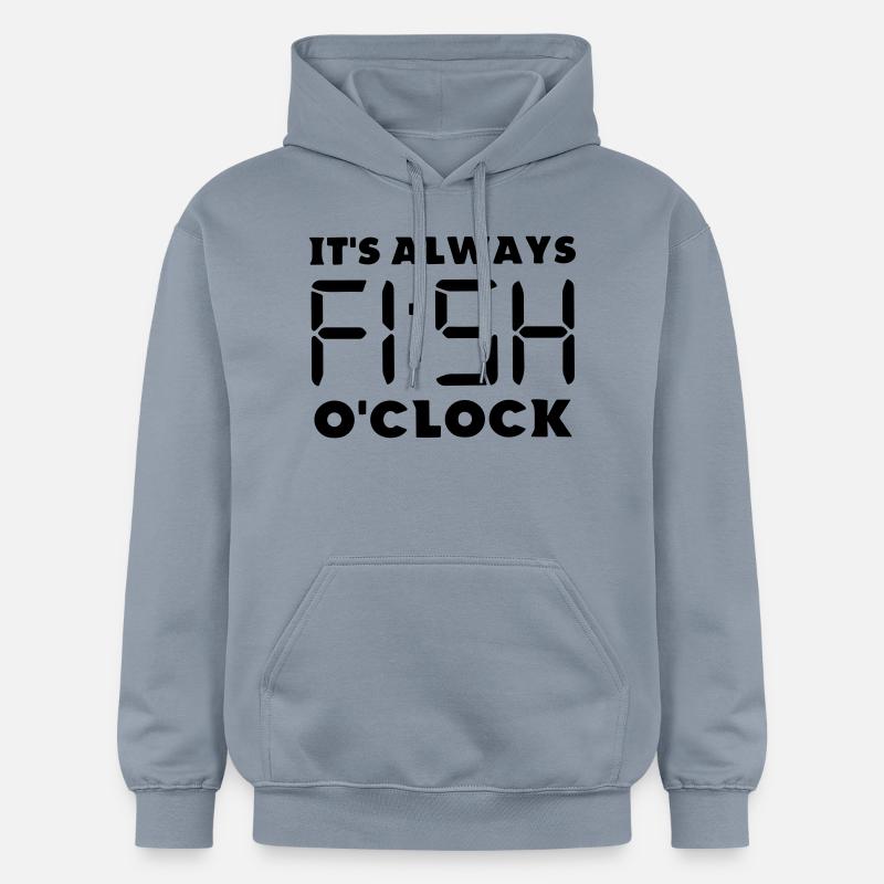 c'est toujours l'heure du poisson - Sweat à capuche Softstyle® Gildan Unisexe - bleu