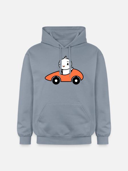 Fugl kører Hurtig Bil Racer Bil Sport Racing - Gildan Softstyle® Midweight unisex-hoodie - blå