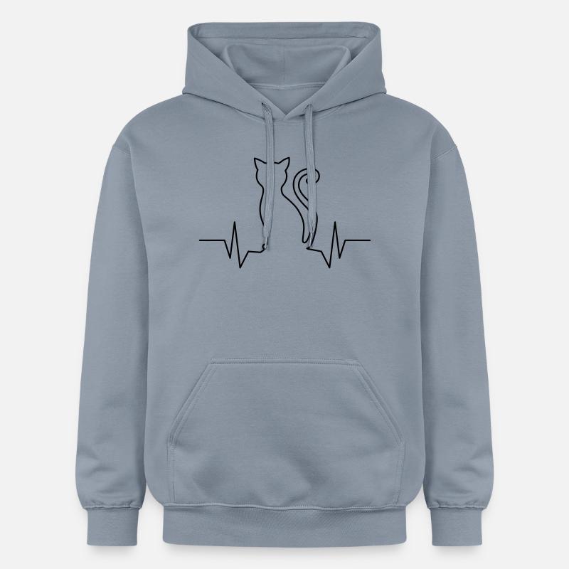 Chat battement de coeur - Sweat à capuche Softstyle® Gildan Unisexe - bleu