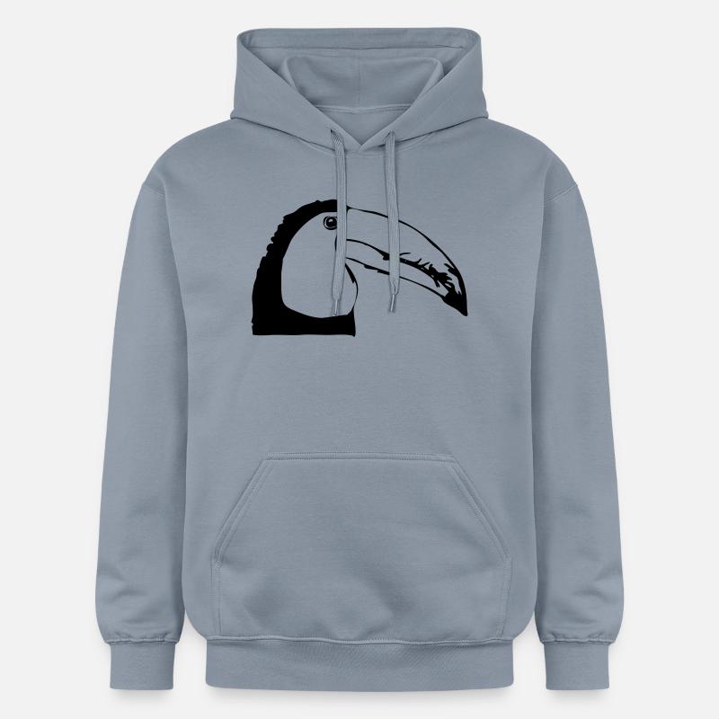 Toucan de profil - Sweat à capuche Softstyle® Gildan Unisexe - bleu
