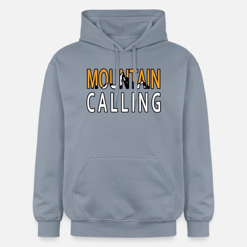 L’aventure vous attend - Mountain Calling. - Sweat à capuche Softstyle® Gildan Unisexe - bleu