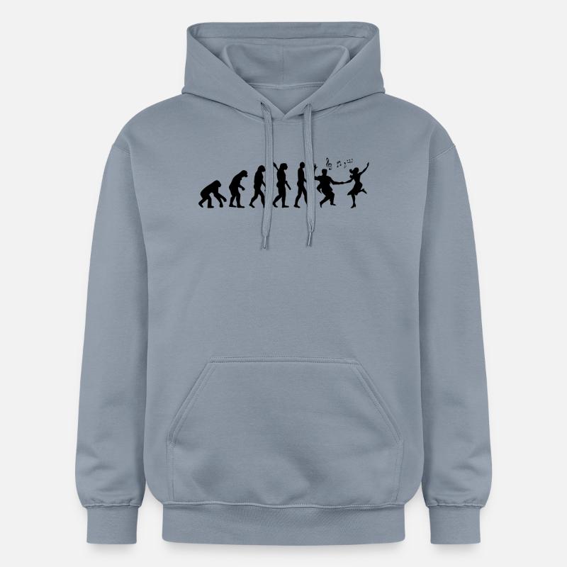 Darwin Evolution to Swing - Schwarz - Gildan Unisex Softstyle® Midweight Hoodie - Blau