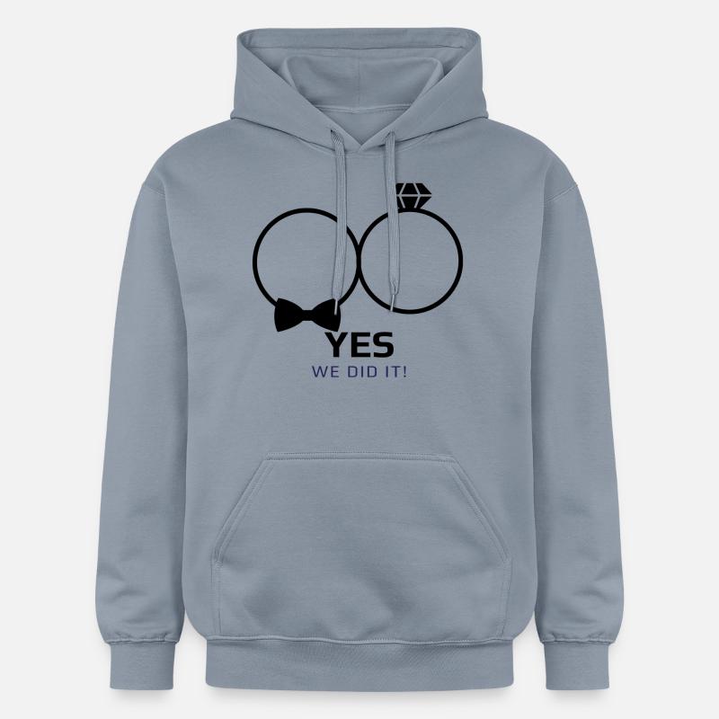 Mariage we did it - Sweat à capuche Softstyle® Gildan Unisexe - bleu