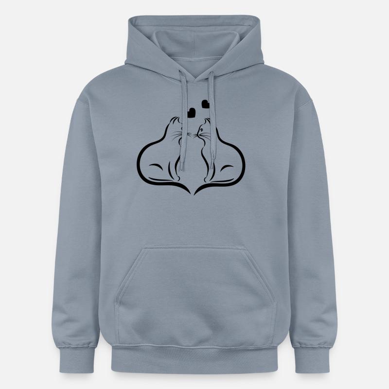Deux chats - Sweat à capuche Softstyle® Gildan Unisexe - bleu