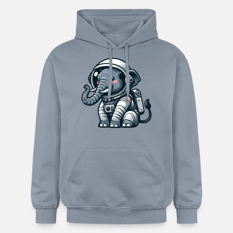 Éléphant, Astronaute, Espace, Univers - Sweat à capuche Softstyle® Gildan Unisexe - bleu