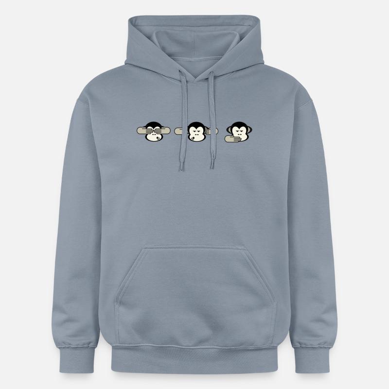 3 singes - Sweat à capuche Softstyle® Gildan Unisexe - bleu