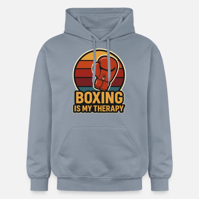 La boxe est ma thérapie - Sweat à capuche Softstyle® Gildan Unisexe - bleu