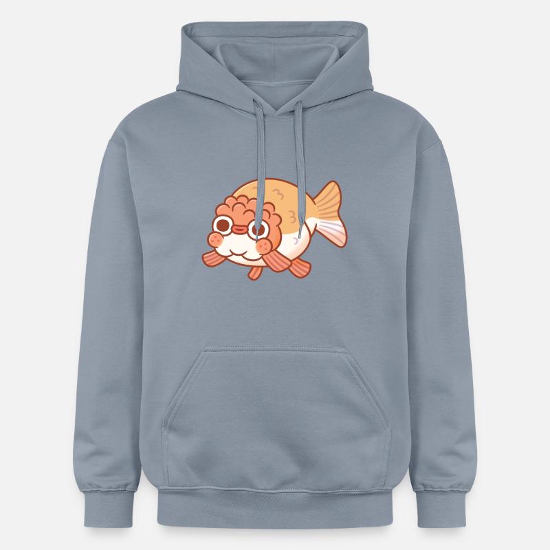 Mignon Derpy Ranchu Goldfish Doodle - Sweat à capuche Softstyle® Gildan Unisexe - bleu