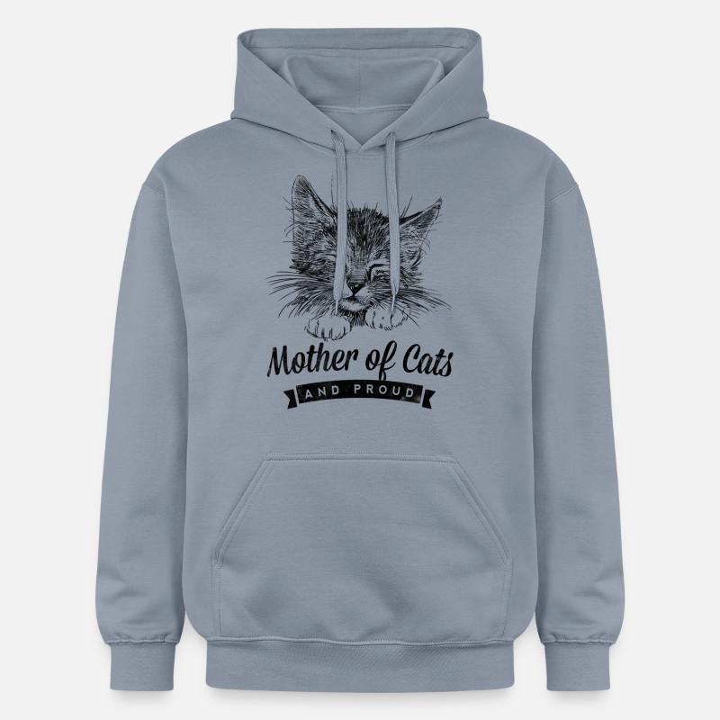 Mère de chats - Sweat à capuche Softstyle® Gildan Unisexe - bleu