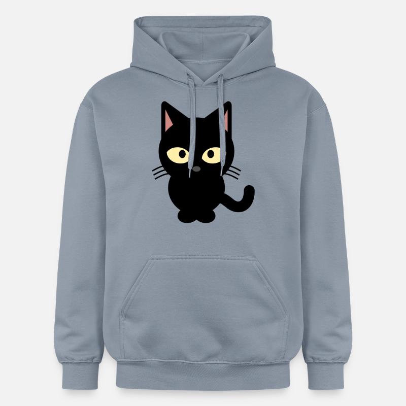 chat noir - Sweat à capuche Softstyle® Gildan Unisexe - bleu
