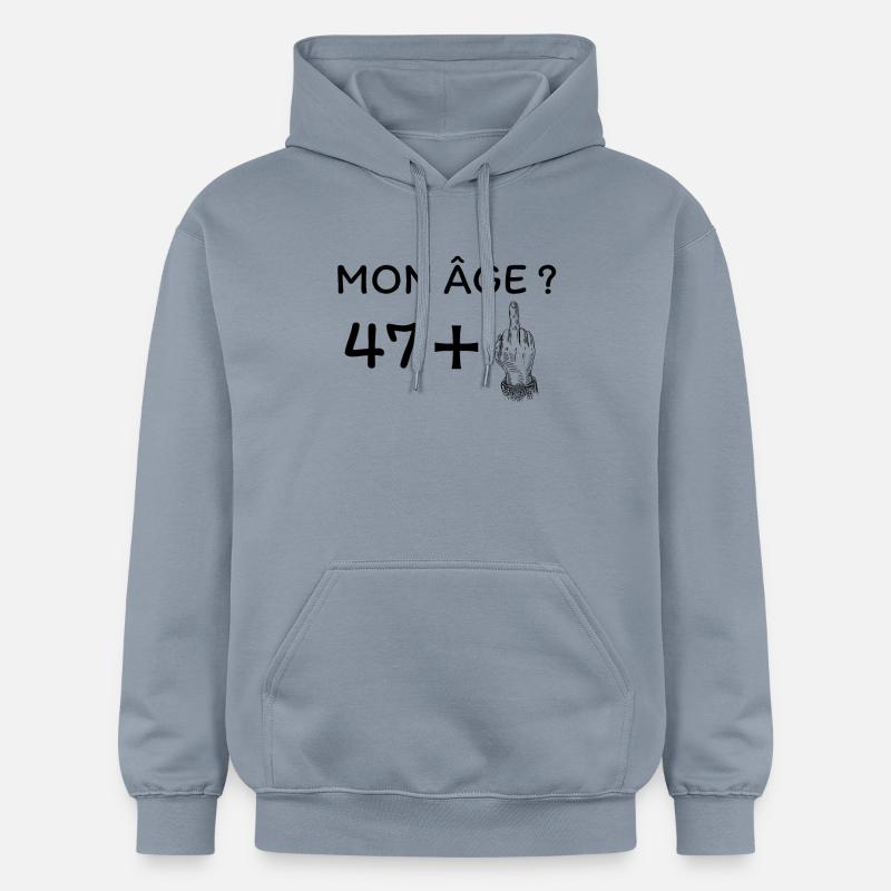 mon âge 48 - Sweat à capuche Softstyle® Gildan Unisexe - bleu