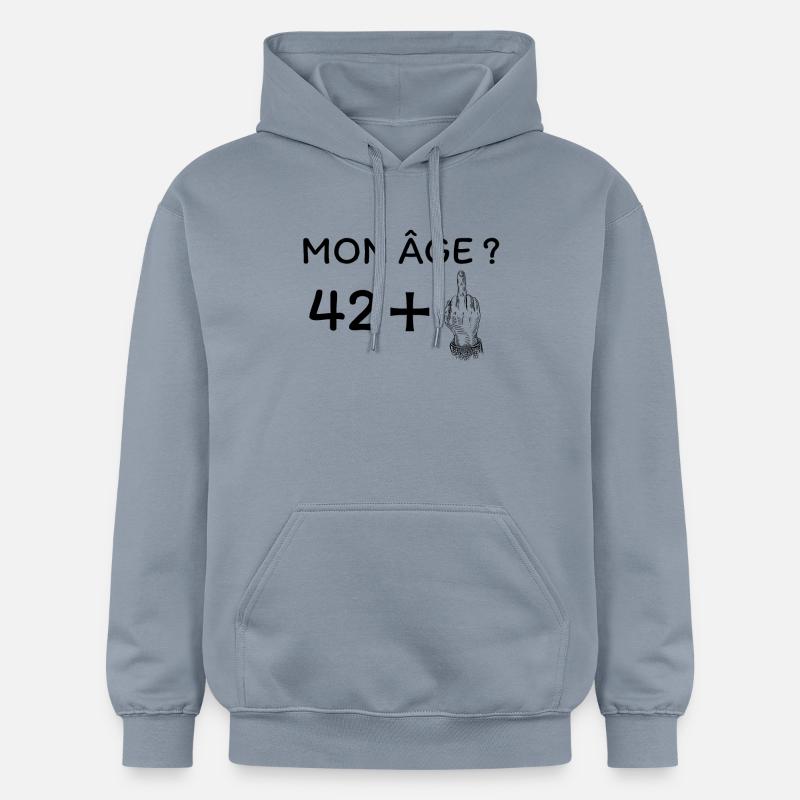 mon âge 43 - Sweat à capuche Softstyle® Gildan Unisexe - bleu