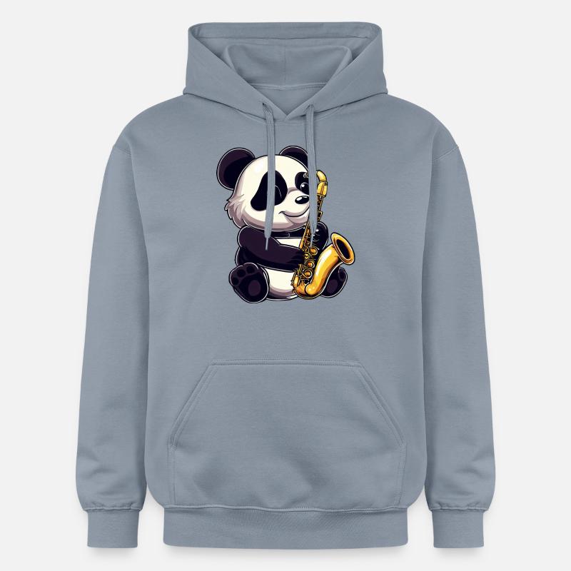 Panda mignon avec un saxophone - Sweat à capuche Softstyle® Gildan Unisexe - bleu