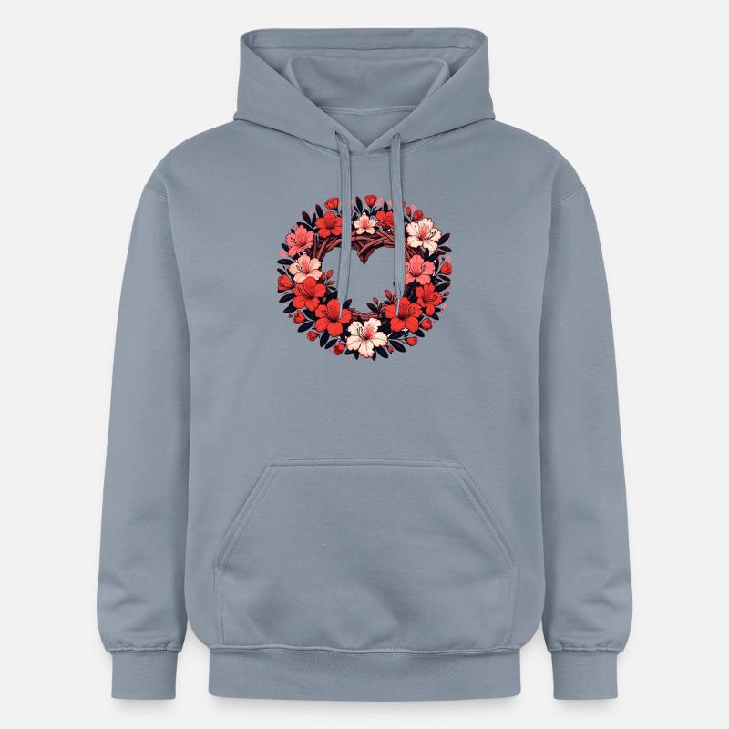 Cœur d’azalée - Sweat à capuche Softstyle® Gildan Unisexe - bleu