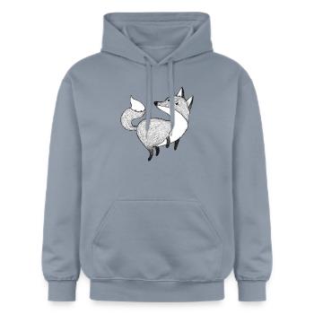Fuchs - Gildan Unisex Softstyle® Midweight Hoodie - Blau - Vorne - Liana (172cm) & Jaron (178cm)
