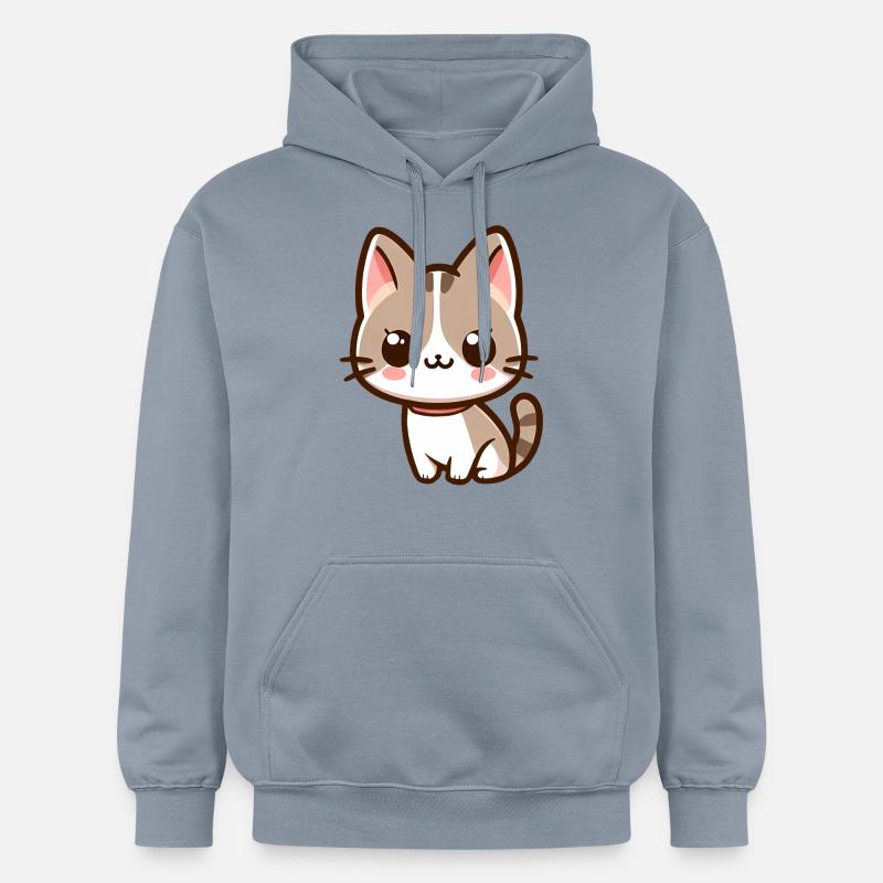 Chat souriant mignon - Sweat à capuche Softstyle® Gildan Unisexe - bleu