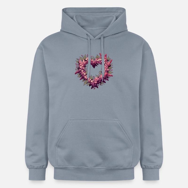 Buisson de fleurs lilas - Sweat à capuche Softstyle® Gildan Unisexe - bleu