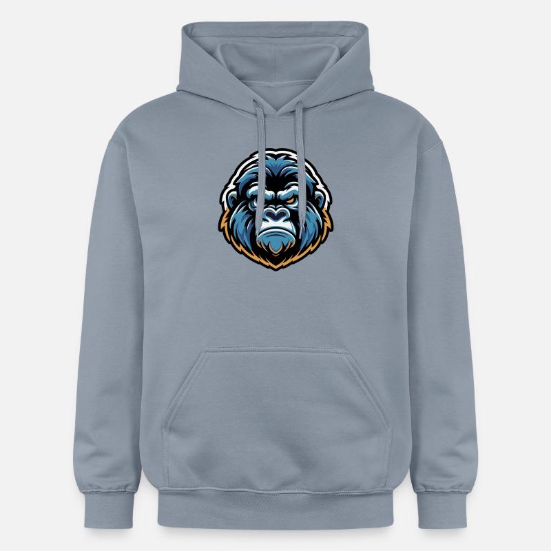 Mascotte Tête de gorille - Sweat à capuche Softstyle® Gildan Unisexe - bleu