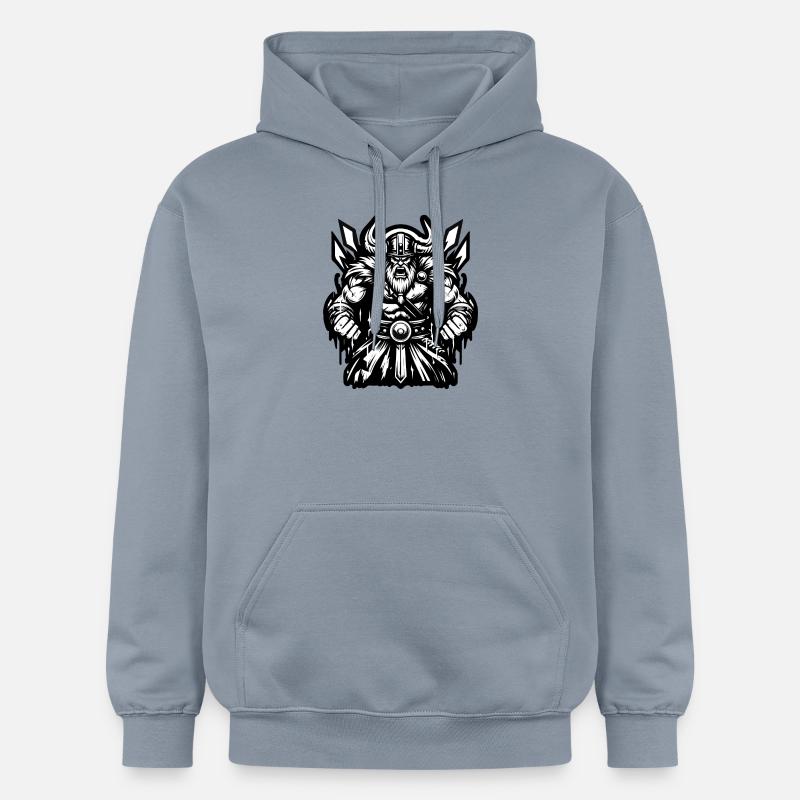 Kraftfull viking krigare version 2 - Gildan luvtröja unisex Softstyle® Midweight - blå