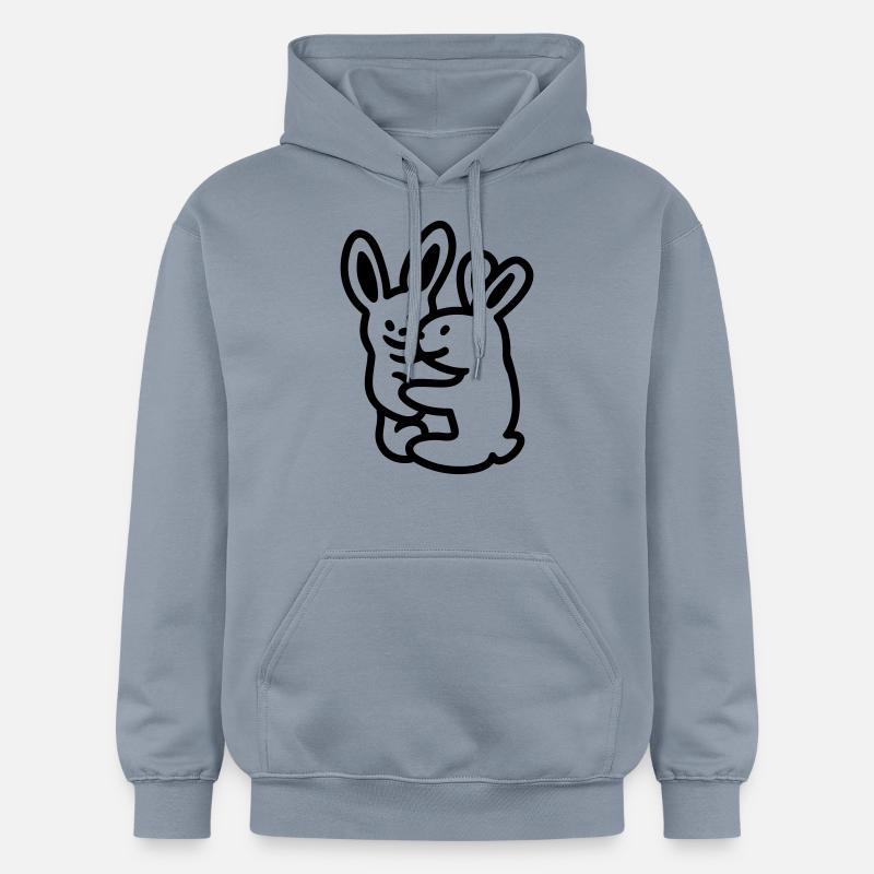 lapins kuschelnde - ligne - Sweat à capuche Softstyle® Gildan Unisexe - bleu