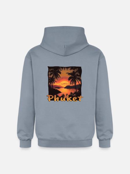 Phuket Thailand Sunset Vacation Grunge - Gildan Unisex Softstyle® Midweight Hoodie - blue