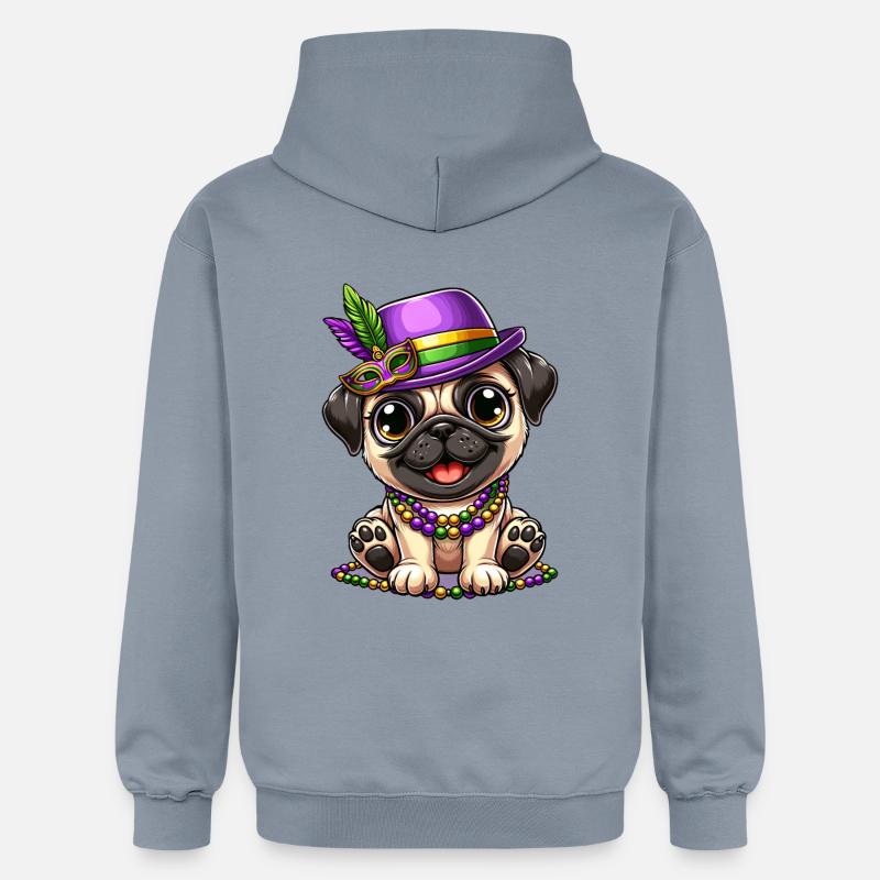 Carlin comique de Mardi Gras - Sweat à capuche Softstyle® Gildan Unisexe - bleu