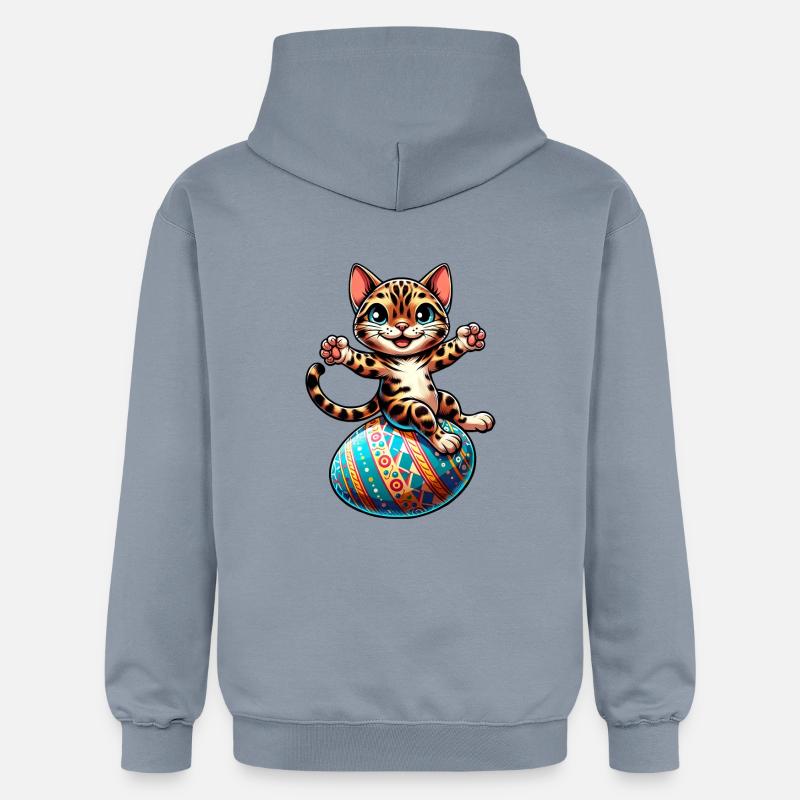Bengal Cat Dancing Easter Egg - Gildan Unisex Softstyle® Midweight Hoodie - blue