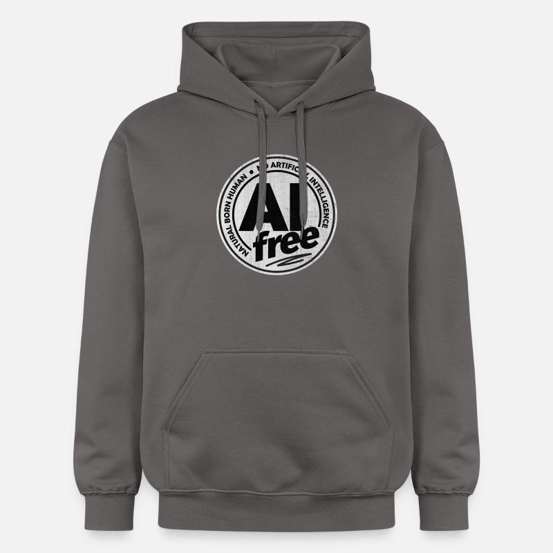 Sans IA - Pas d’intelligence artificielle - Sweat à capuche Softstyle® Gildan Unisexe - gris foncé