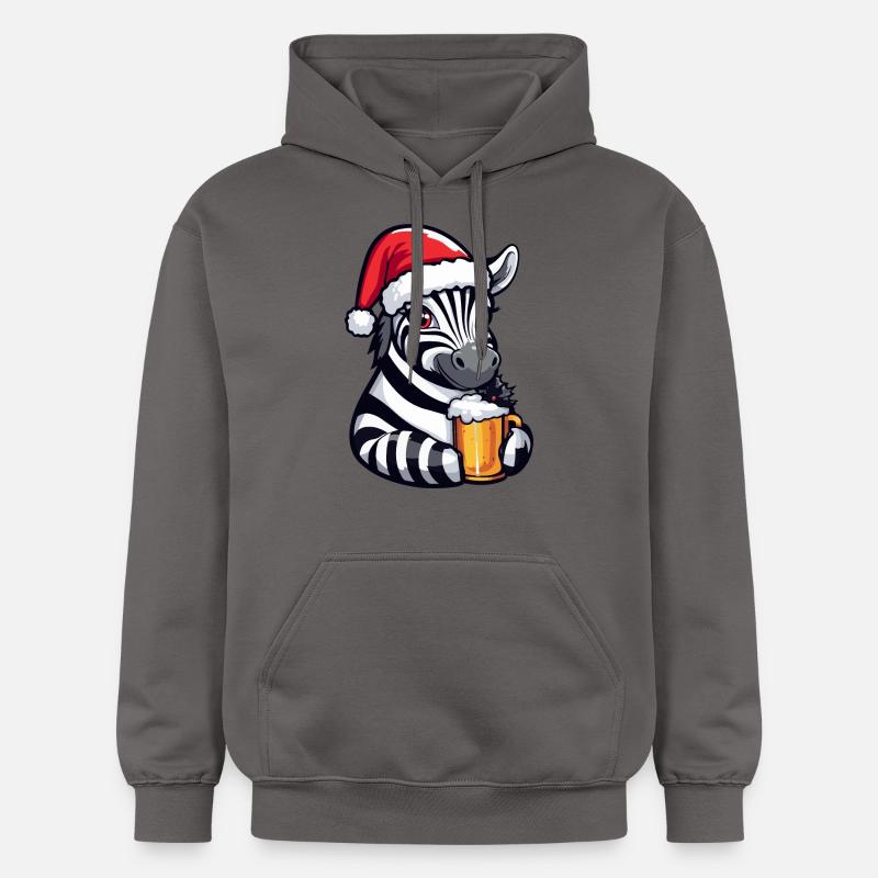 Zebra Bière de Noël Drôle - Sweat à capuche Softstyle® Gildan Unisexe - gris foncé