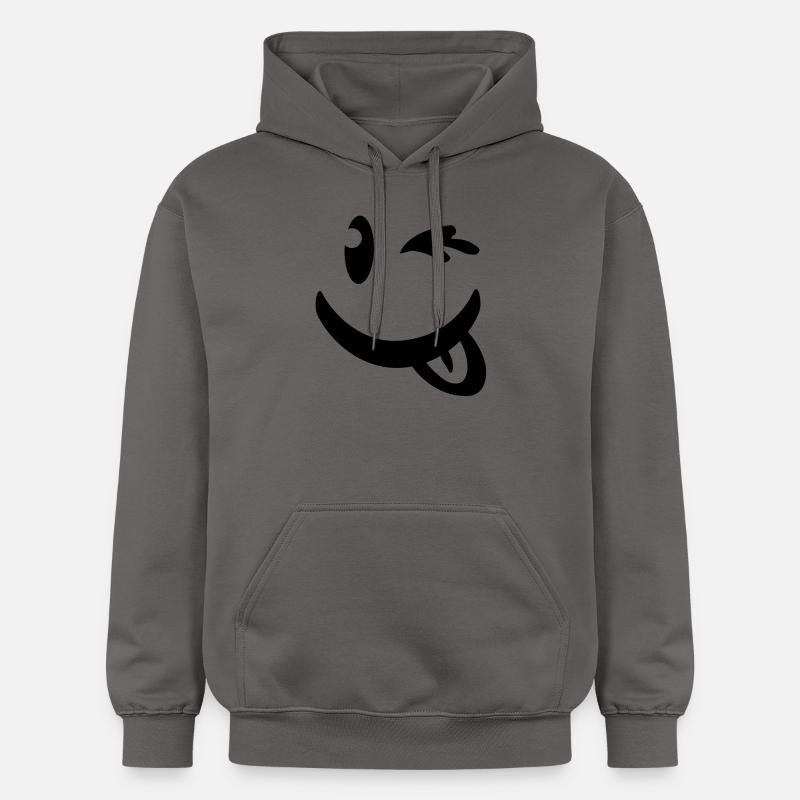 smiley_illu_c1 - Sweat à capuche Softstyle® Gildan Unisexe - gris foncé